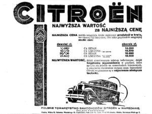 citroen reklama 1930 Historia