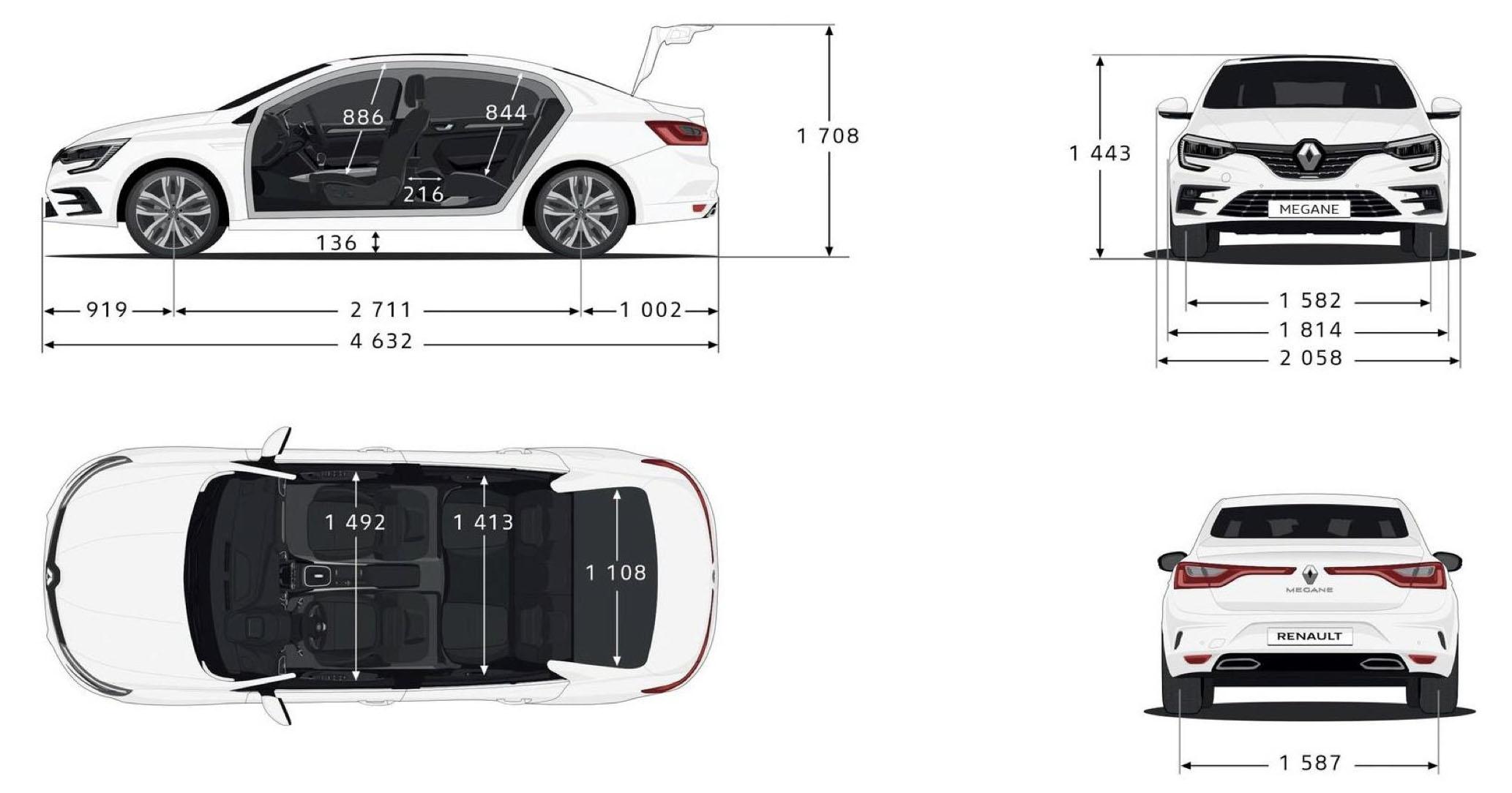 Wymiary Renault Mégane Grandcoupe