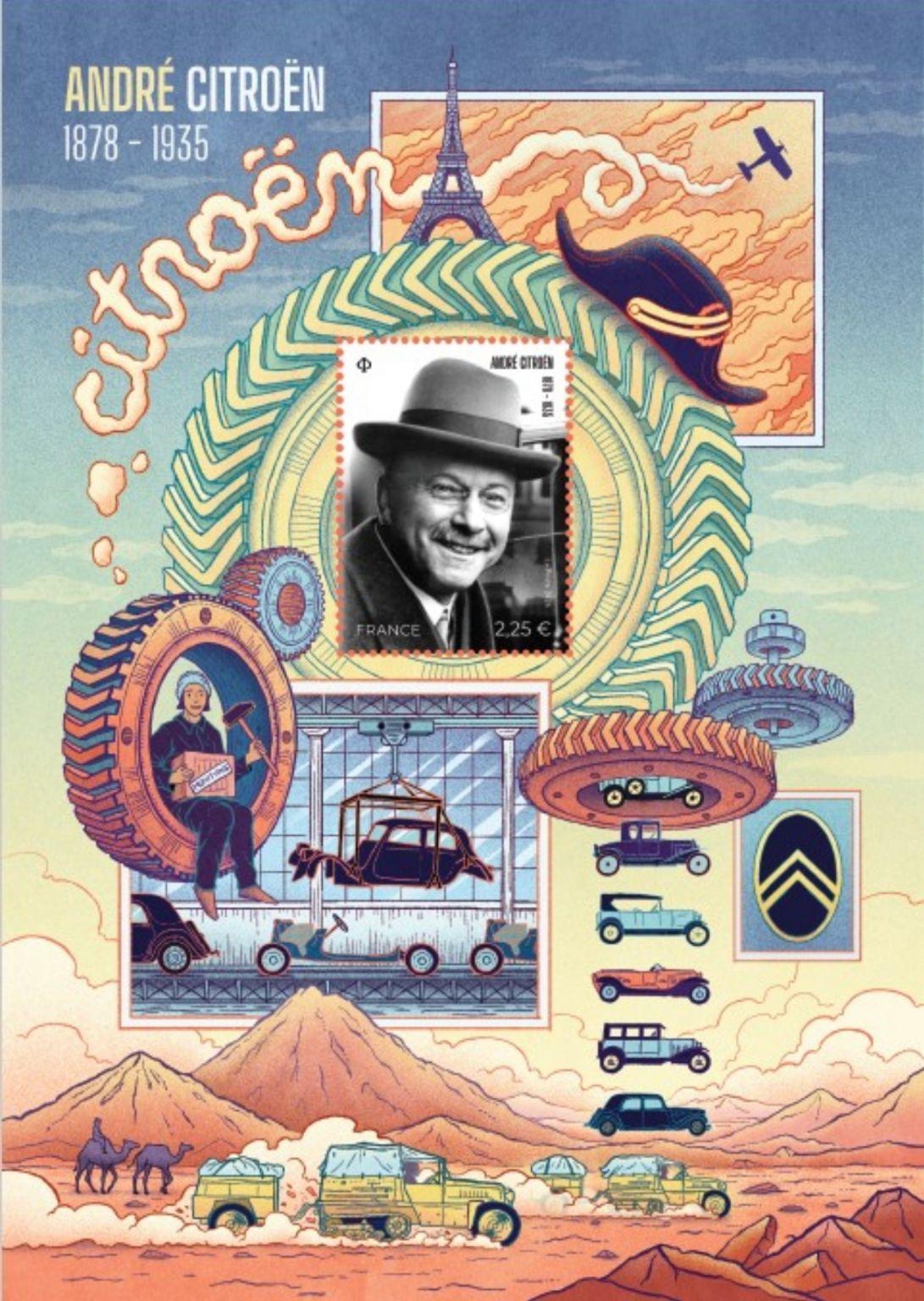 André Citroën na znaczku poczty francuskiej