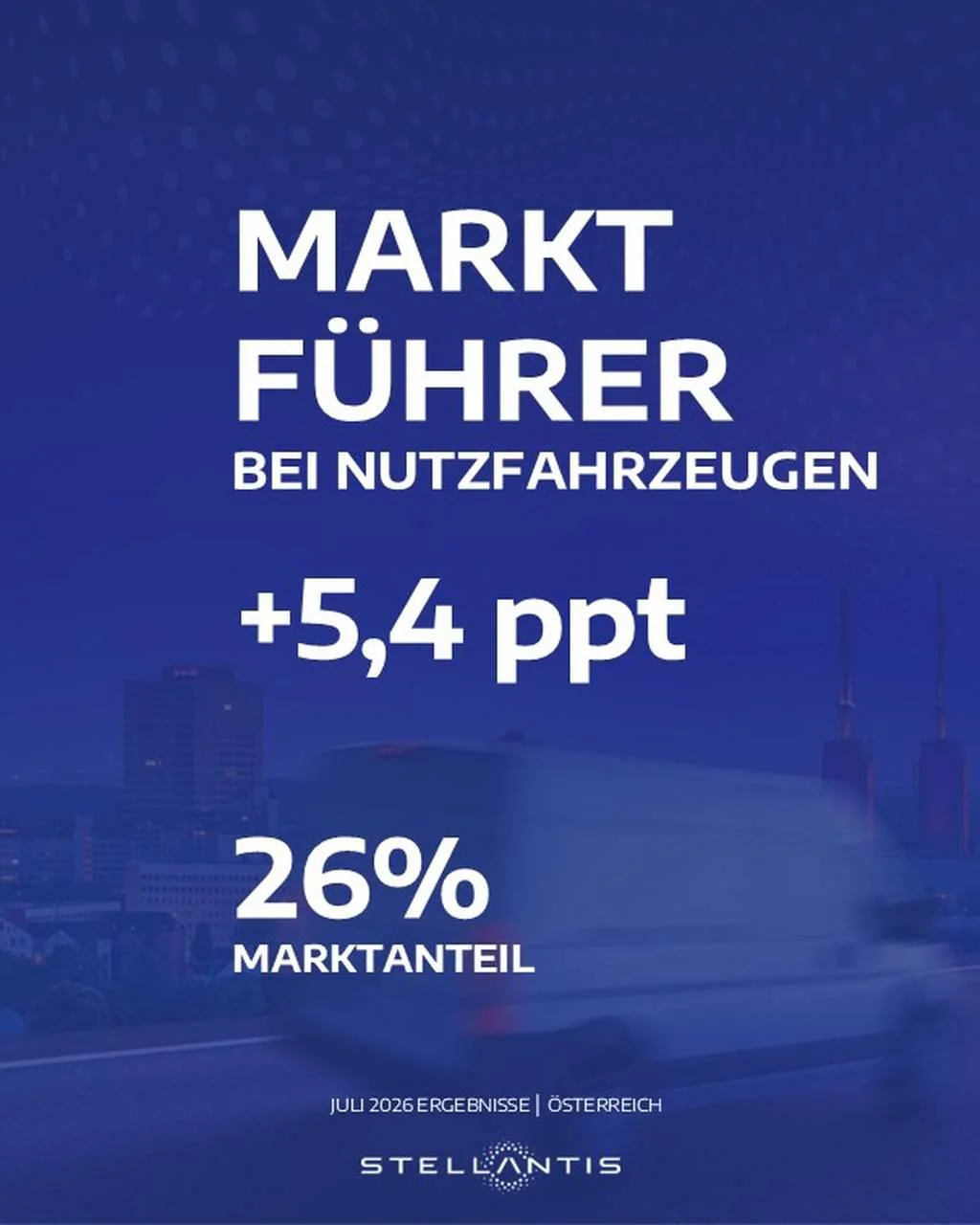 Stellantis Austria odnotowuje znaczny wzrost udzialu w rynku w lipcu 2026. Rynek lekkich pojazdow uzytkwych Wiadomości
