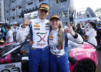 ALBERTO Paul (FRA), RDEST Gosia (POL), Chazel Technologie Course, Alpine A110 Cup, portrait during the 4th round of the Championnat de France FFSA GT 2026, from July 31 to August 2, 2026 on the Circuit de Nevers Magny-Cours, in Magny-Cours, France - Photo Gregory Lenormand / DPPI
